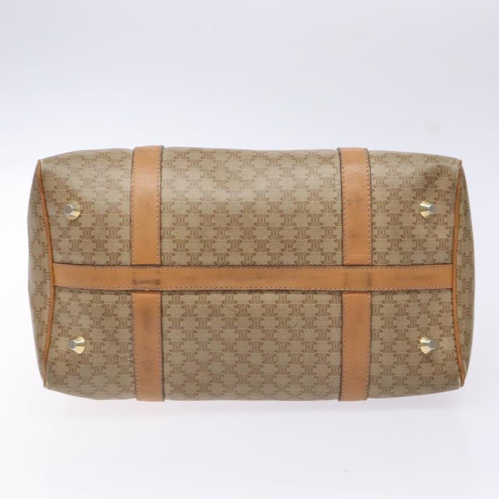 CELINE Macadam Canvas Boston Bag PVC Beige Gold Auth gh517 - Picture 5 of 16